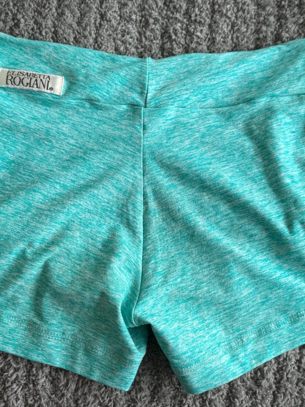 Elisabetta Rogiani green shorts with ruching in the front, size medium